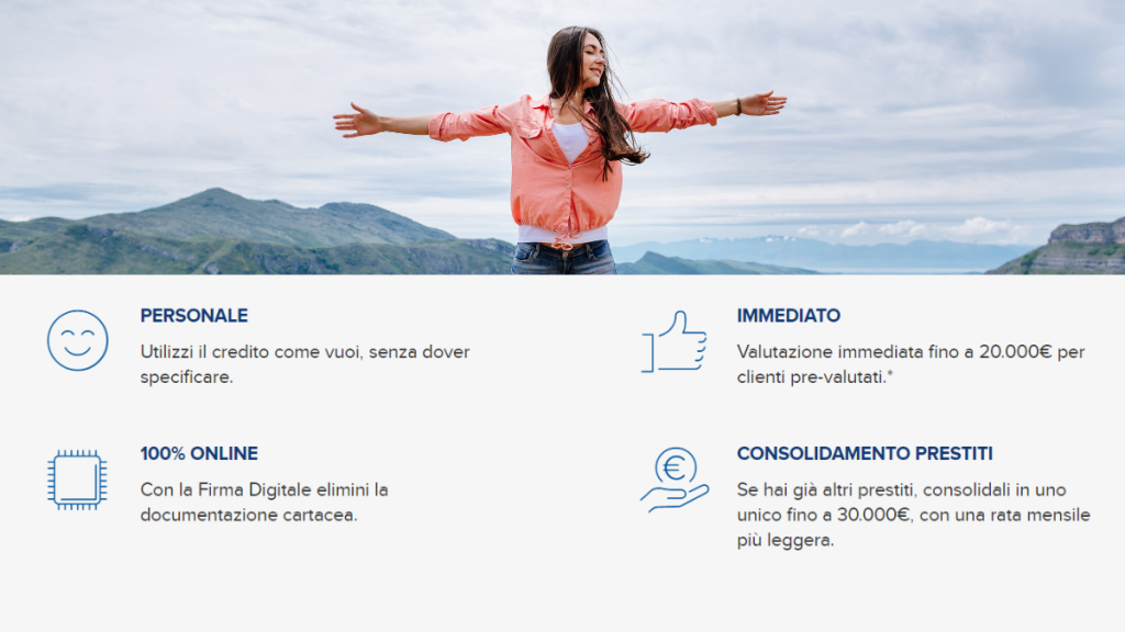 Pagina del Prestito Personale sul sito di Fineco Bank