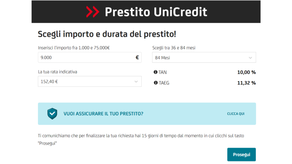 pagina di candidatura UniCredit